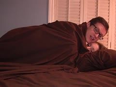 Couple has a lot of fun under the sheet 